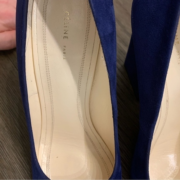 Celine Deep Blue Suede Heels - Picture 12 of 16